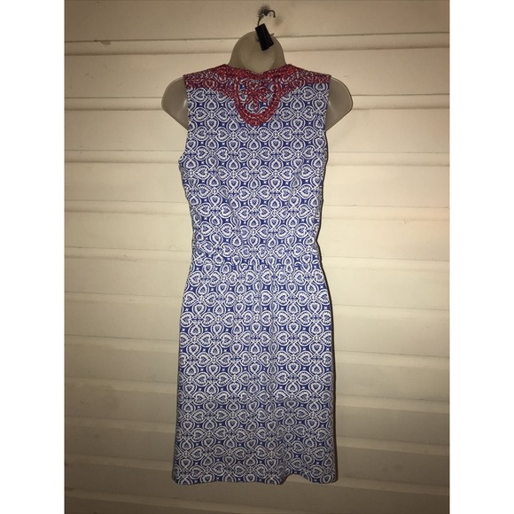 Vineyard Vines Cotton Blend Embroidered Sleeveless Shift Dress Size S - Picture 6 of 7